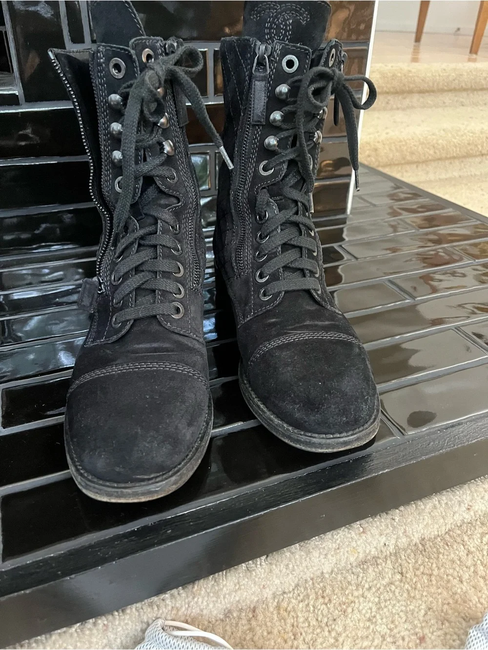 Chanel combat boots
